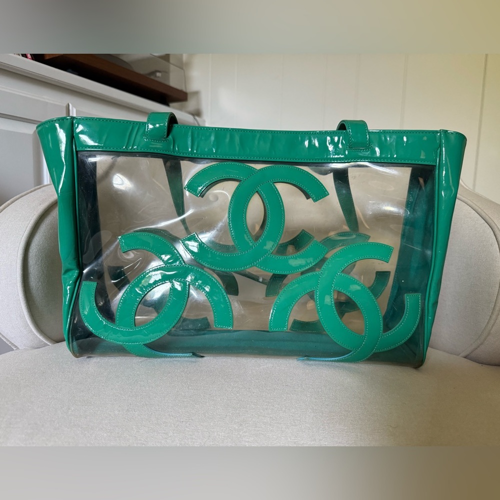 Chanel Green Triple CC Coco Tote Bag
